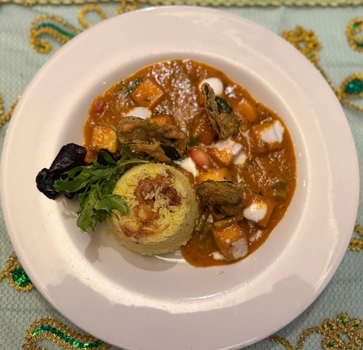 Paner Makanwala. served with saffron rice.