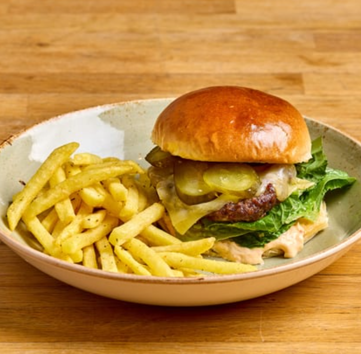 Cheeseburger from Boston Tea Party Salisbury