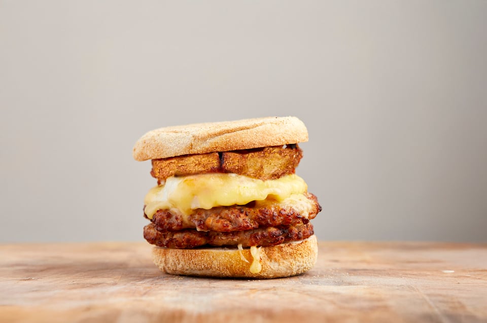 Double Sausage Muffin from Boston Tea Party Salisbury