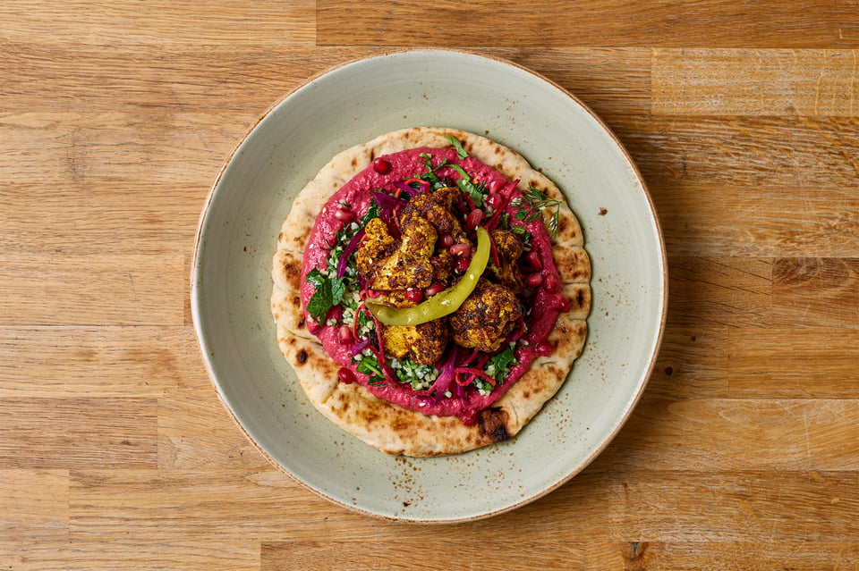 Cauliflower Shawarma Flatbread from Boston Tea Party Salisbury