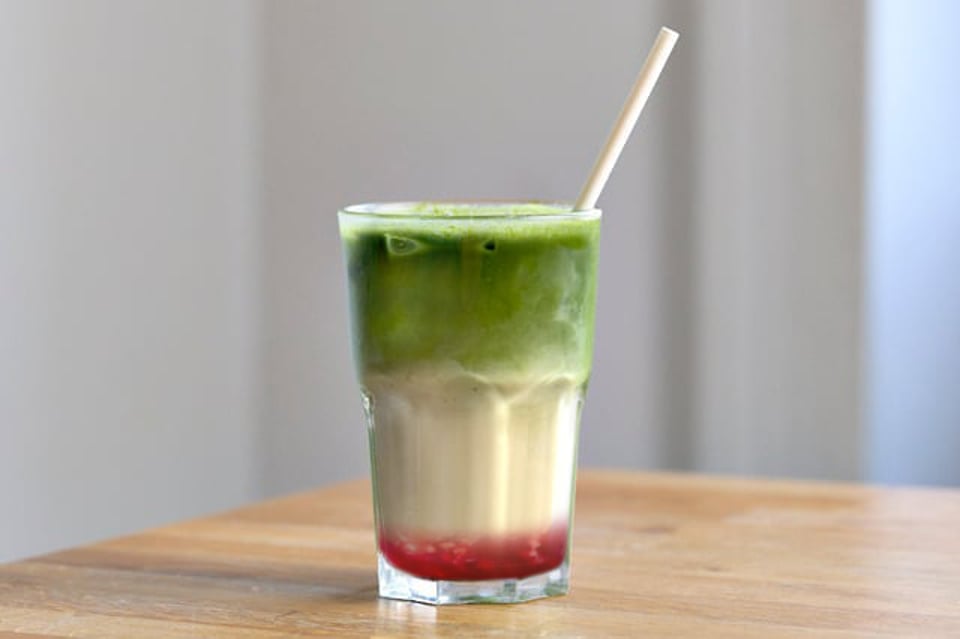 Iced Strawberry Matcha from Boston Tea Party Salisbury