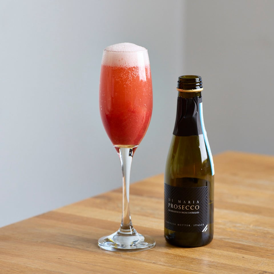 Strawberry Mimosa from Boston Tea Party Salisbury