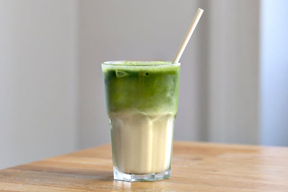 Iced Vanilla Matcha Latte from Boston Tea Party Salisbury