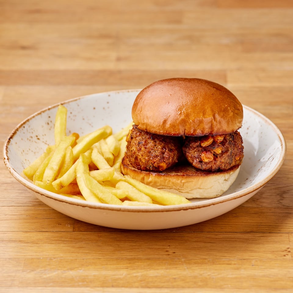 Kids Veggie Burger & Fries from Boston Tea Party Salisbury